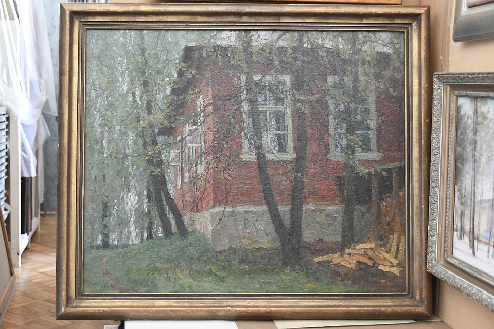 Осень. Старый дом. 1983. Холст, масло. Н.П. Федосов