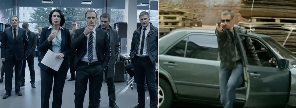 В сериале "Клим" он, в порядке исключения, сотрудник следственного отдела, а в сериале "Чума" - снова плохой парень с пистолетом. Фото: Кадр из фильма