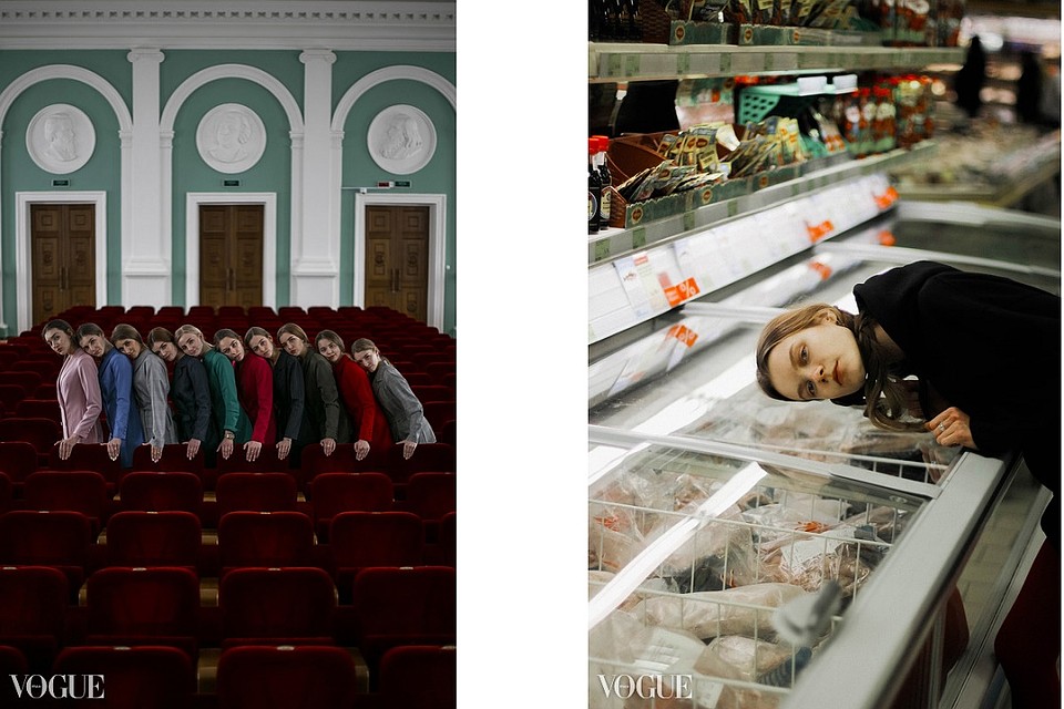 Одно фото было сделано для конкурсной афиши «Мисс БНТУ - 2019», другое - фотосессия подруги. Фото: vogue.it.