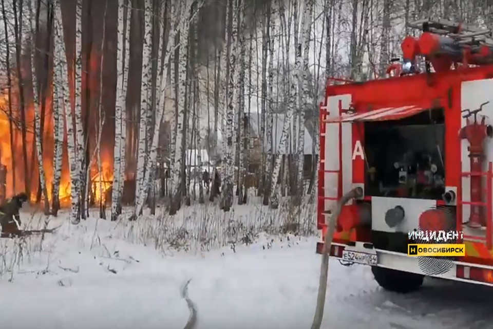 Полыхающий дом на видео сняли соседи. Фото: стоп-кадр