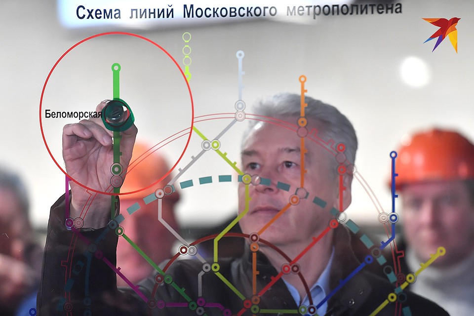 Мэр Сергей Собянин на открытии станции московского метрополитена. Фото: Виктор ГУСЕЙНОВ