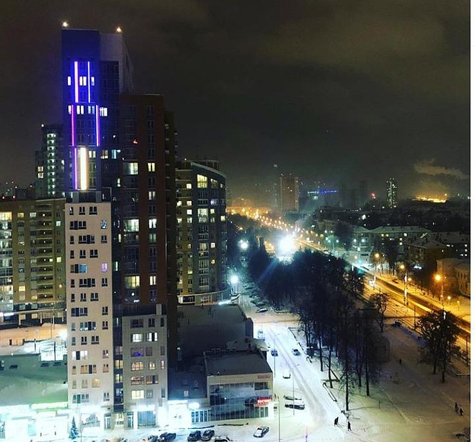 Фото новогодней Перми из окна Олега Чиркунова Фото: Инстаграм.