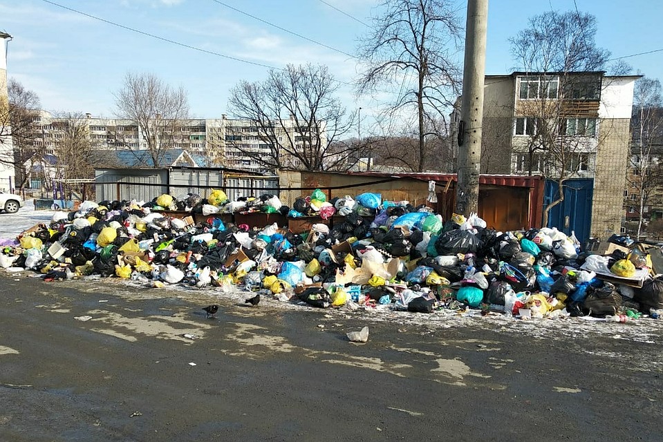 Не лучшим образом проходит вывоз мусора в Находке Фото: Милана СОКОЛ