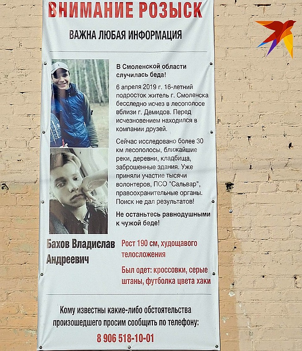 На стенах в Демидове до сих пор висят плакаты, взывающие к помощи в поисках Влада Бахова Фото: Наталья ВАРСЕГОВА