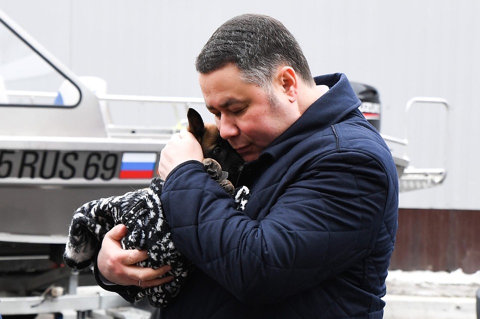 Больше всего эмоций у губернатора вызвал щенок Стич породы Бельгийская овчарка малинуа Фото: ПТО