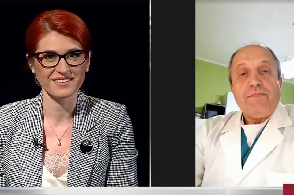 Петру Намашко, работающий в итальянской больнице "скорой помощи", дал интервью молдавскому телеканалу по скайпу и попросил соотечественников самоизолироваться. Фото: скриншот видео