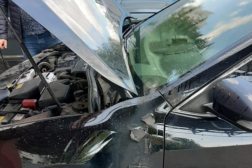 В Липецке вспыхнула иномарка Фото: Пресс-служба ГУ МЧС Липецкой области.