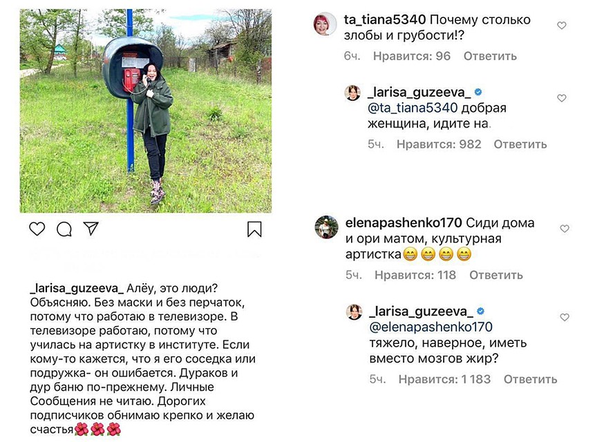 Телеведущую затравили в инстаграме за съемки в деревне без маски и перчаток Фото: Личная страница героя публикации в соцсети