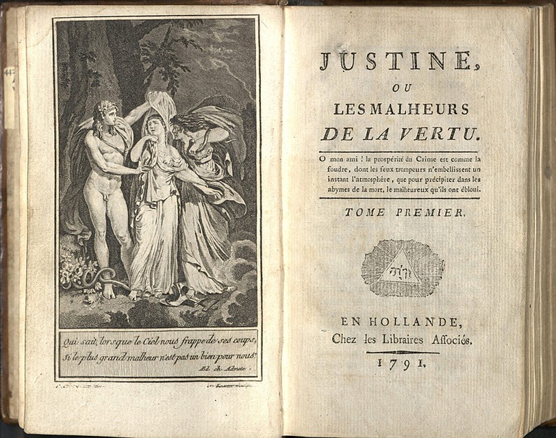 Прижизненное издание романа «Жюстина, или несчастья добродетели», 1791 год