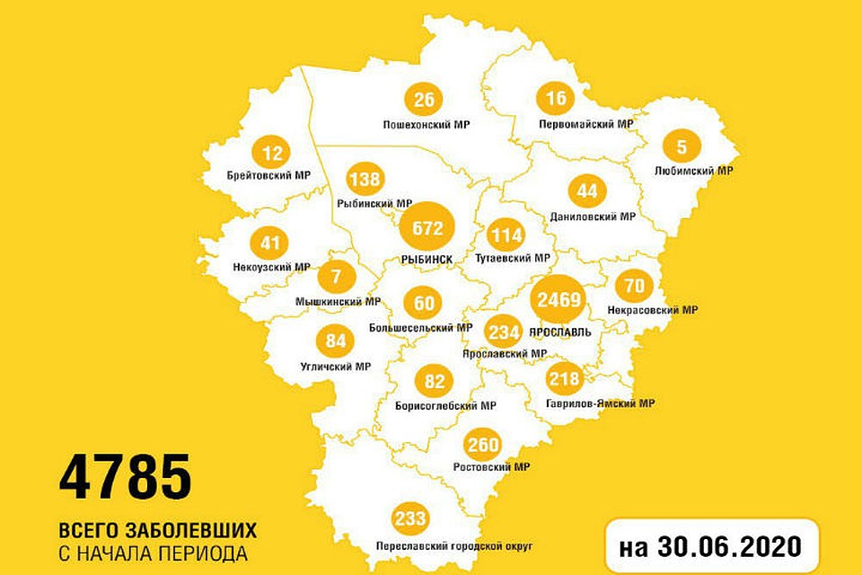 Всего заболевших с начала пандемии 4785, выздоровевших – 3194 Фото: Правительство Ярославской области