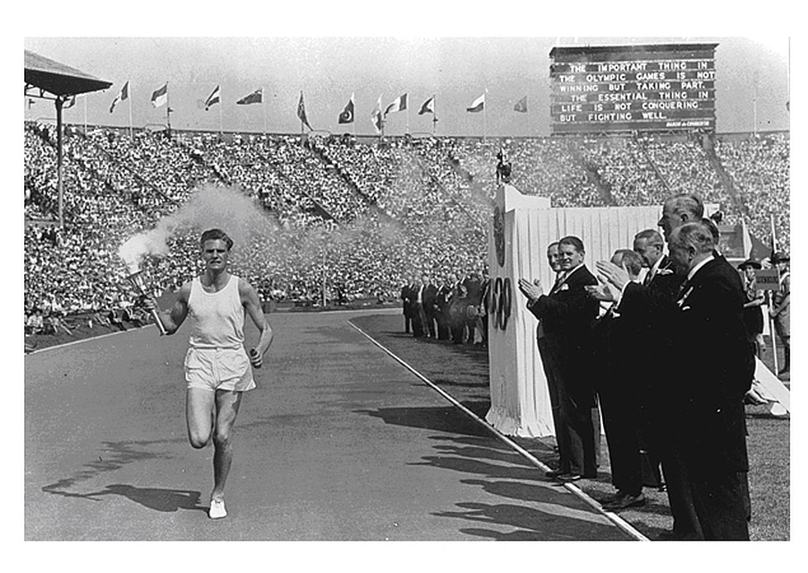 Эстафета Олимпийского огня «Лондон 1948». Один из последних этапов.