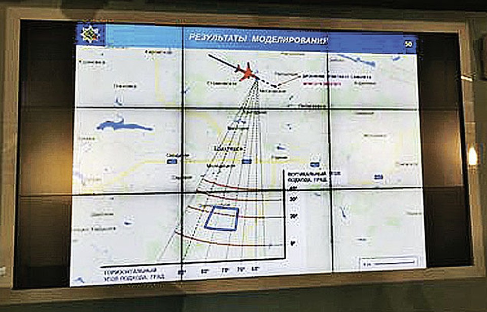 Эксперты «Алмаз-Антея» смоделировали район, откуда была выпущена ракета по малайзийскому «Боингу» (на схеме он обозначен квадратом в синей рамке). В этом районе в момент авиакатастрофы стояли украинские войска. Фото: twitter.com/i.korotchenko