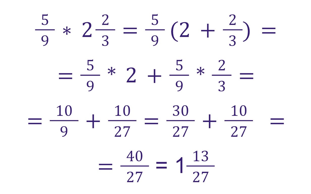 Умножение дробей по математике для 5 класса: все правила умножения ...