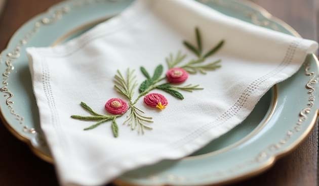 Льняные салфетки с вышивкой