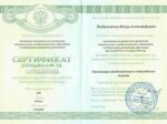 Игорь Рыбальченко сертификат