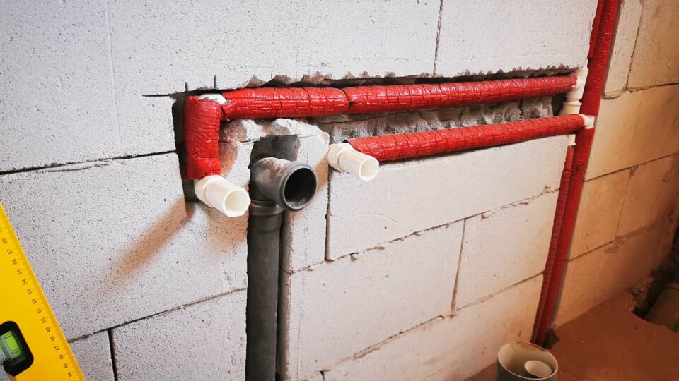 Укладка водопроводных труб в стену. Фото: Milje Ivan / Shutterstock / Fotodom