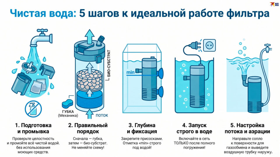 Инструкция для внутреннего фильтра