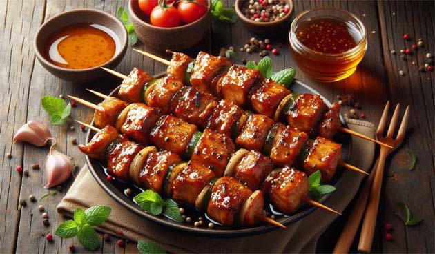 Шашлык из свинины с соевым соусом и медом