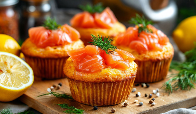 Маффины с красной рыбой