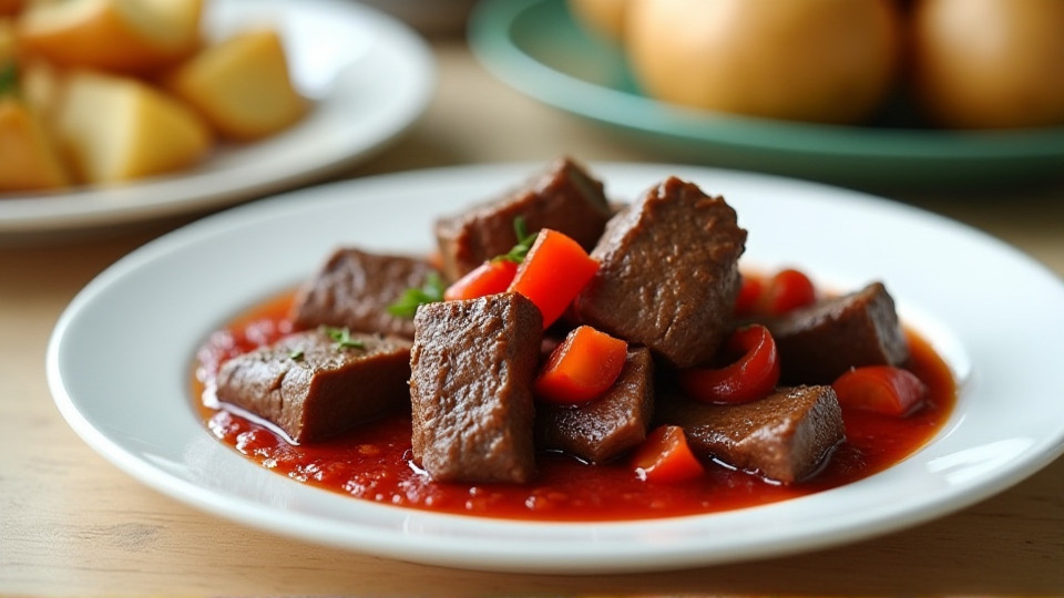 Гуляш из говядины с болгарским перцем