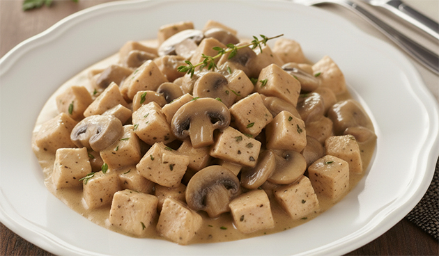 Куриное филе в сливочно-грибном соусе