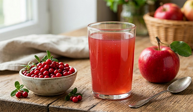 Бруснично-яблочный кисель