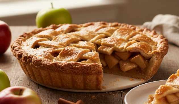 Яблочный пирог в карамели