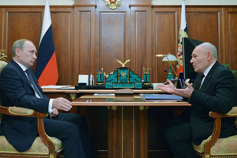 Глава Магаданской области Владимир Печеный на встрече с президентом Владимиром Путиным