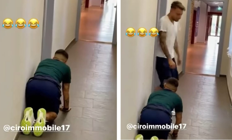 Инсинье разыграл Иммобиле после выхода в 1/8 финала Евро. Фото: Соцсети SkySport