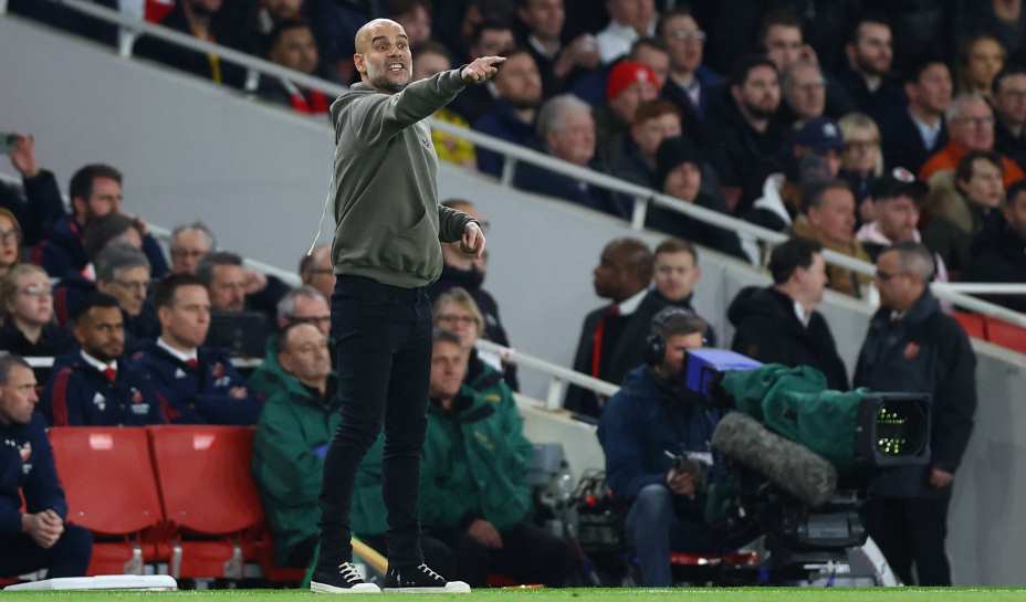 Главный тренер «МанСити» Хосеп Гвардиола вышел на матч в модных кедах. Фото: Reuters