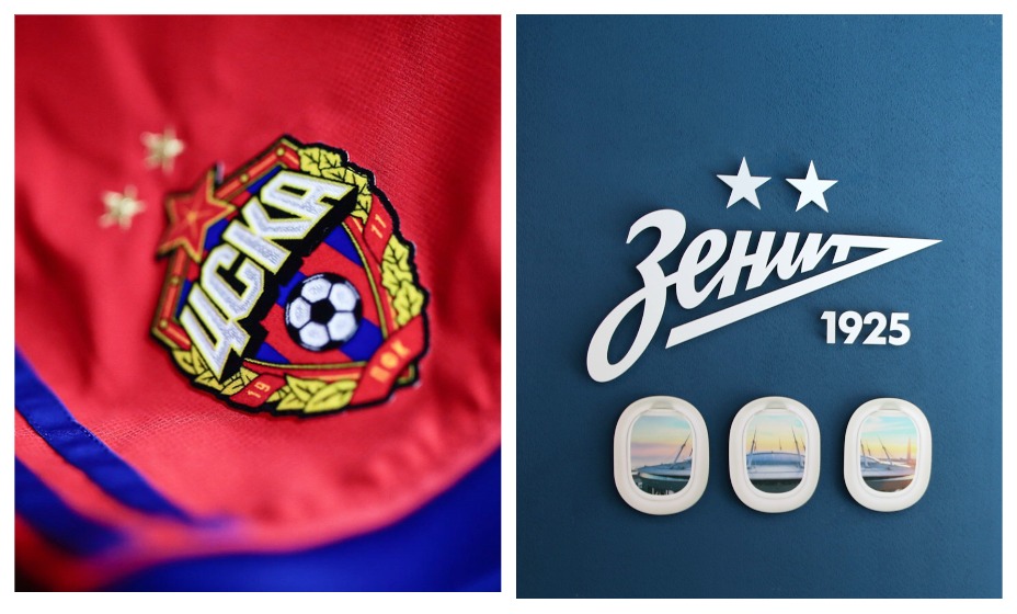 Логотипы ЦСКА и «Зенита» вошли в рейтинг 100 лучших в мире. Фото: Global Look Press